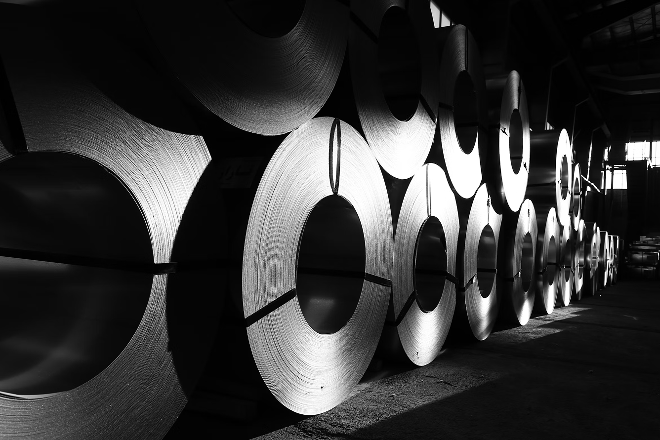 Steel packages as background